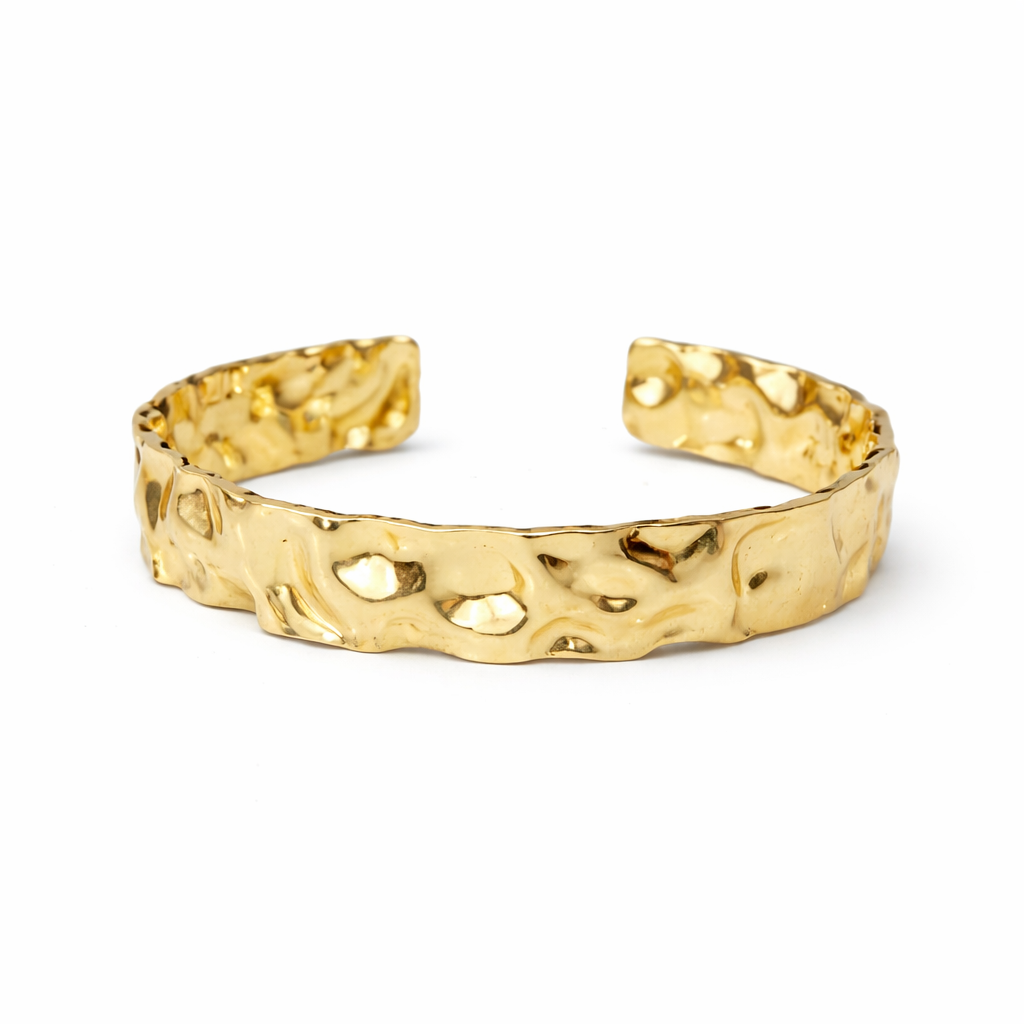 Aurelia Hammered Gold Cuff Bracelet