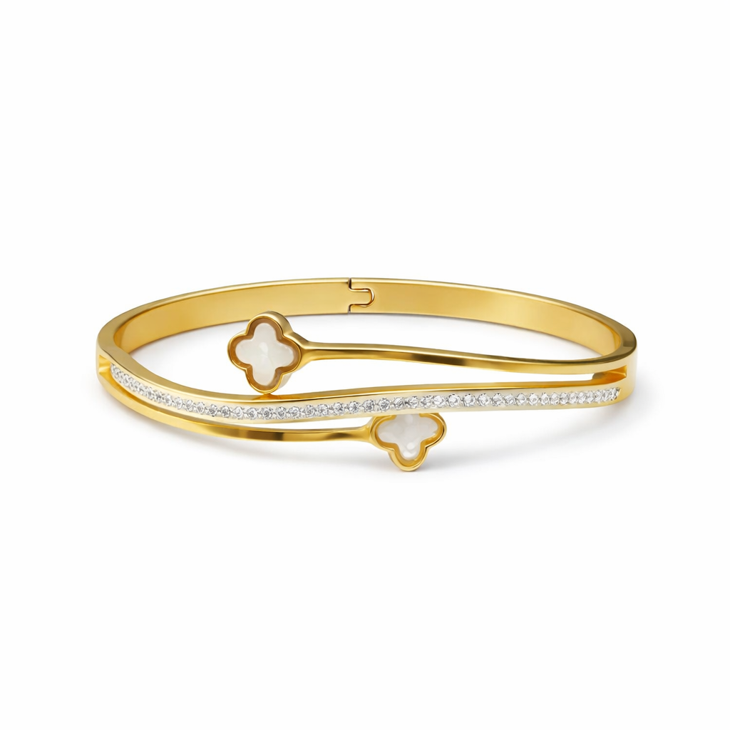 Aurelia Clover Crystal Bangle