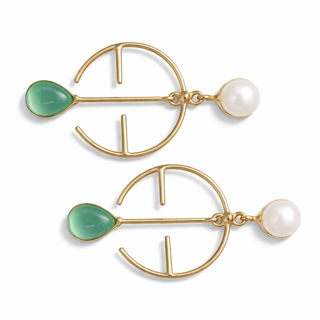 Aurelia Pearl Jade Drop Earrings