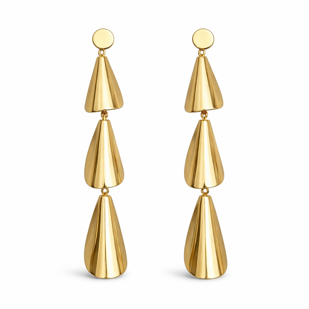 Aurelia Cascade Gold Drop Earrings