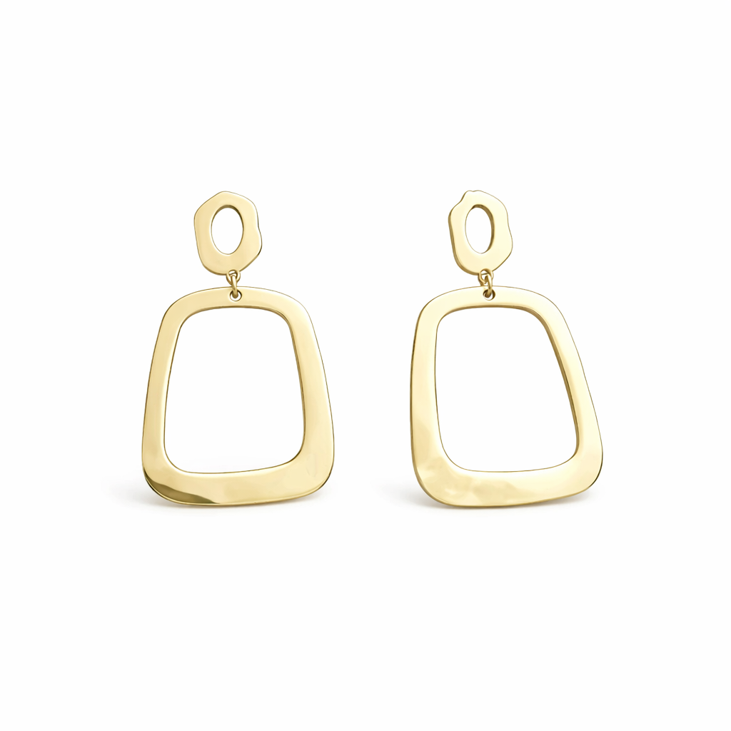 Aurelia Modern Frame Drop Earrings
