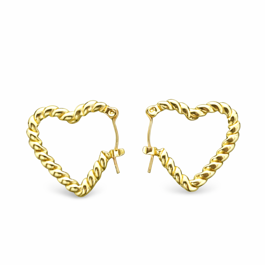 Amora Twisted Heart Hoop Earrings