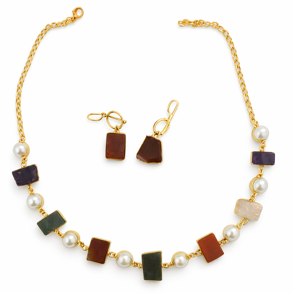 Aurelia Pearl Mosaic Necklace Set