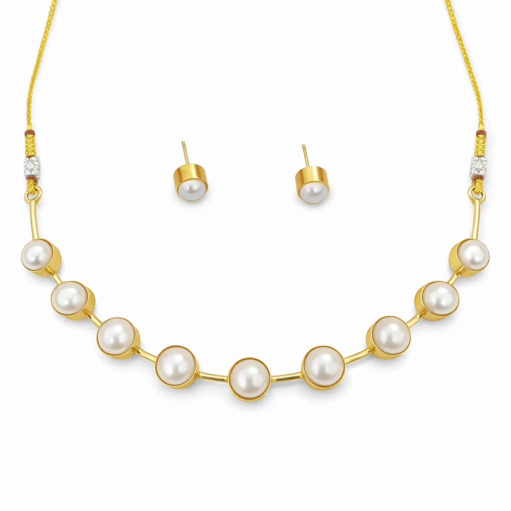 Celeste Pearl Halo Necklace Set