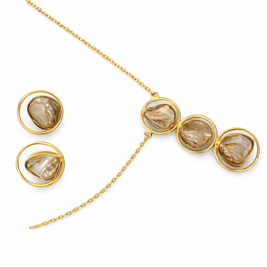 Aurelia Stone Halo Necklace Set