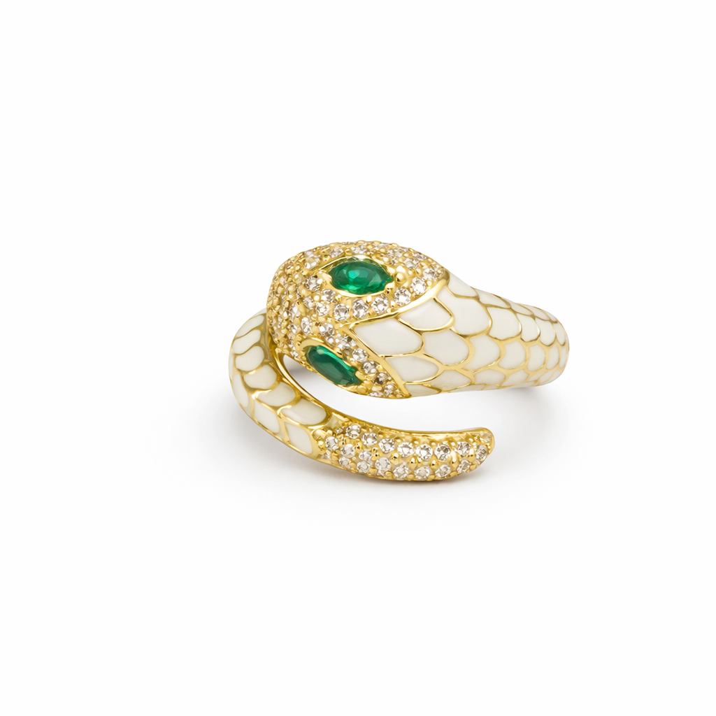 Serpentina Emerald Crystal Ring