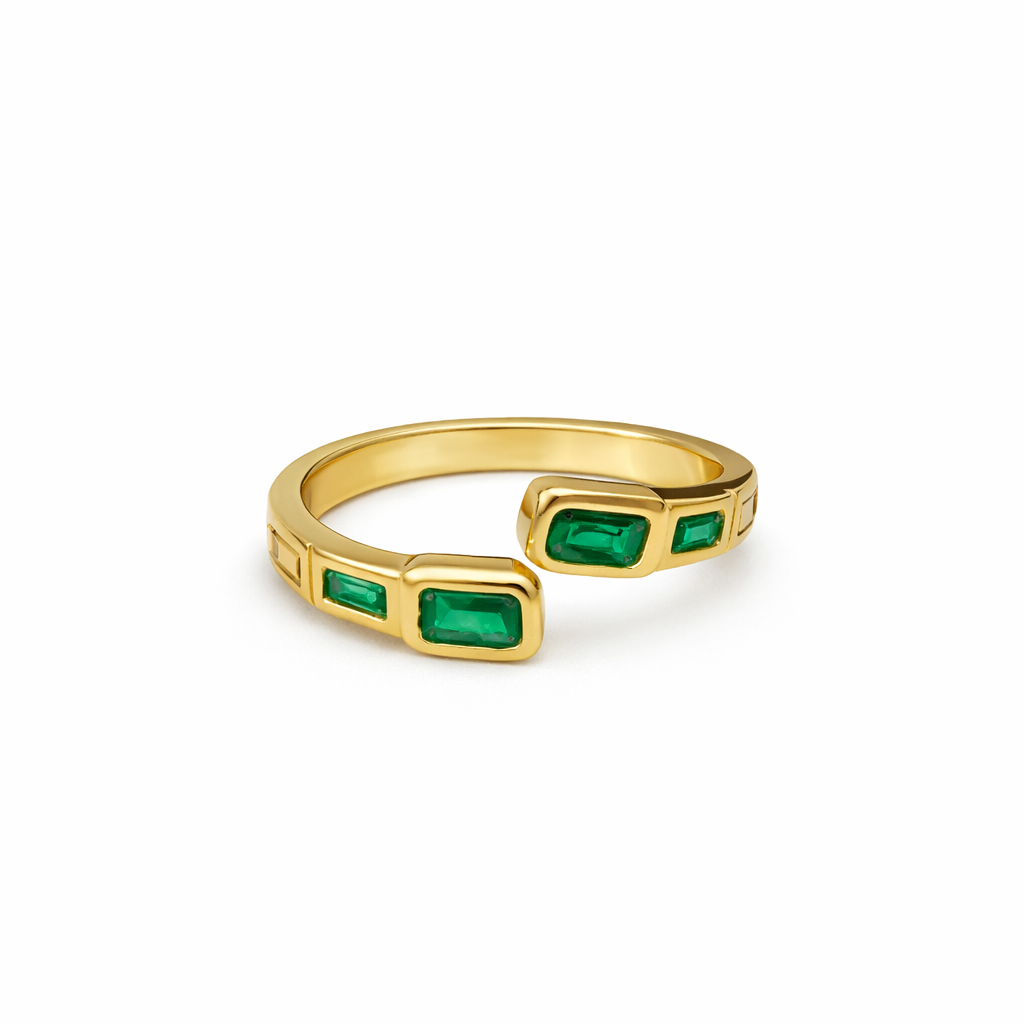 Aurelia Emerald Baguette Ring