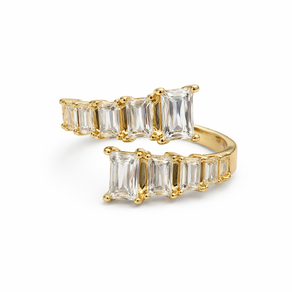 Celestia Baguette Crystal Wrap Ring
