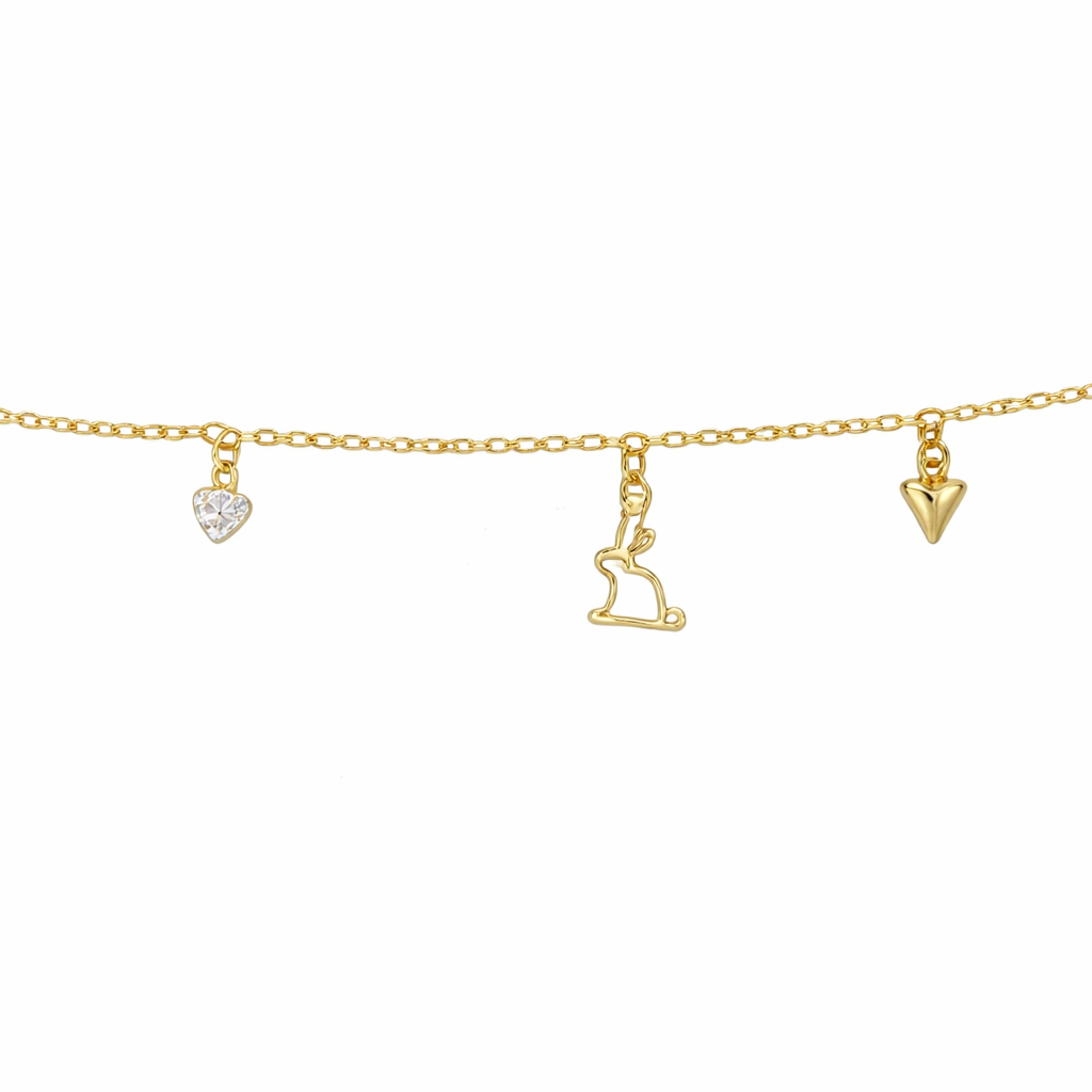 Aurora Bunny Heart Charm Bracelet